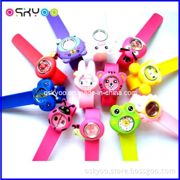 Kids Cartoon Watch Creative Funny Animal Snap Silicone Bracelet Slap Watch (P6700)